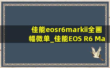佳能eosr6markii全画幅微单_佳能EOS R6 Mark II全画幅微单相机